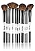 Professional Studio Quality 12 Piece Natural Cosmetic Makeup Brushes Brush Set Kit with Pouch Case Bag - Zebra (Black & White)