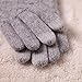 Womens Winter Warmest Wool Knit Gloves Mitten Texting Touchscreen Lined (One Size, Grey)