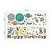 decalmile Outer Space Wall Decals Planets Rocket Spaceship Stars Wall Stickers Space Theme Birthday Party Decoration Baby Nursery Kids Room Wall Decor (Happy Birthday)