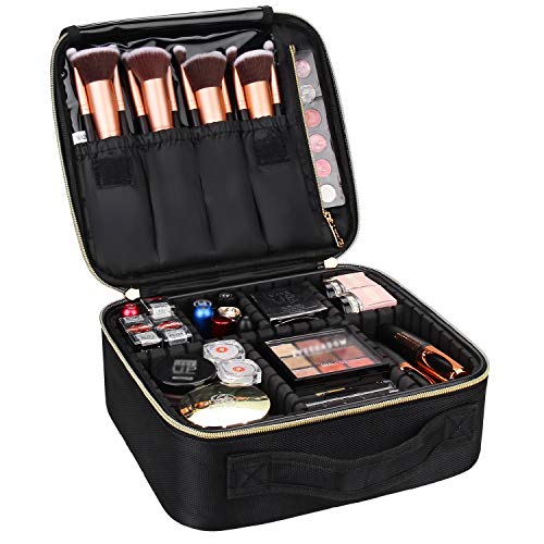 Travel Makeup Case,Chomeiu- Professional Cosmetic Makeup Bag Organizer,Accessories Case, Tools Case (Small, BLACK) - Image 3