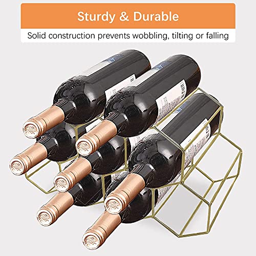 DCIGNA Gold Wine Rack Countertop, Freestanding Bottle Holder, Tabletop