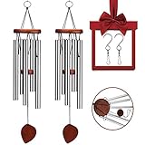 VenKoda 2 Pack Amazing Grace Wind Chimes Outdoor Large Deep Tone Sympathy Wind Chime Memorial Mother Gifts Metal Garden Decoration Patio Porch Remembrance Bell Wind Chime for Funeral -24 Inch