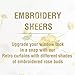 jinchan Sheer Curtains Floral Embroidered for Living Room Yellow Girls Room Rod Pocket Natural Style Window 1 Pair 84 inch