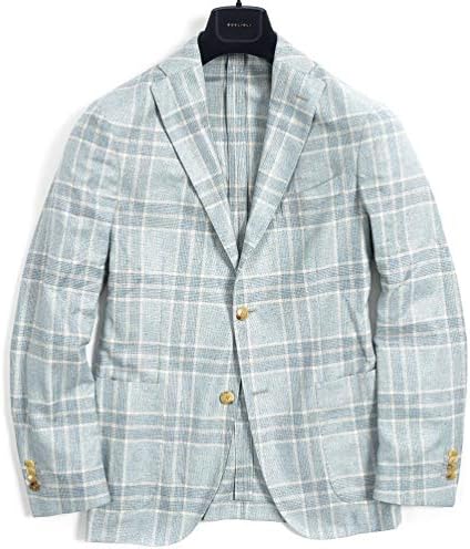 K Jacket ケージャケット テーラード ジャケット 2bシングル メンズ シルク 100 日時指定 アンコンジャケット チェック ブルー ブランド 水色 並行輸入品 ライト イタリア