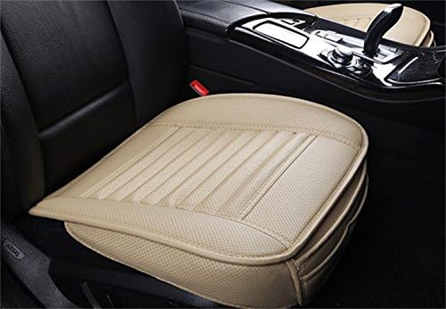 Auto Accessories PU leather edge full encircled anti-skid Car seat cushion Bamboo charcoal front seat cushion car Seat protection cushion (beige-a)CHIAE
