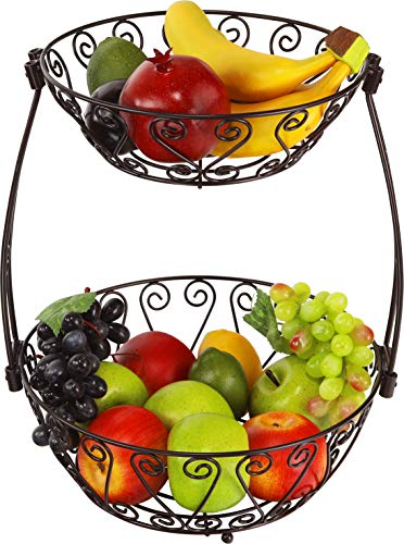 2 2+Tier+Countertop+Basket+Storage+Bronze