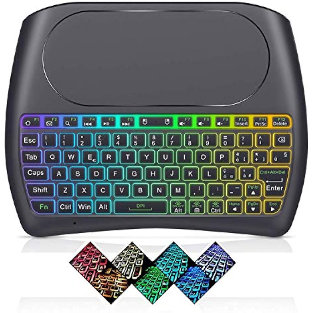Mini Keyboard Upgraded D8 Wireless And Touchpad Mouse Combo RGB Backlit