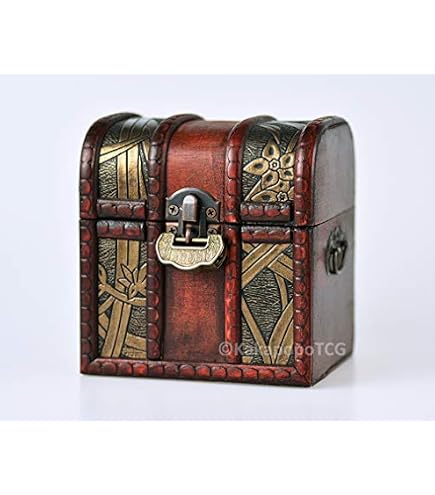 KakapopoTCG Elven Chest (Ancient Egypt) Wood Deck Box for Storage of Trading Card Games TCG MTG Magic FaB YGO EDH Commander FaB PTCG Dice and Counters : Toys & Games