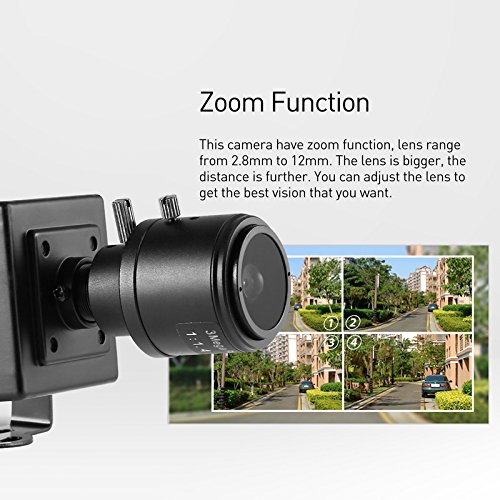 HD Zoom POE Mini IP Camera Security - Revotech - H.265 3MP 2MP 1080P 2.8-12mm Manual Zoom Lens Home Camera Indoor Surveillance Motion Detection ONVIF P2P CCTV Cam System(I712-P Black)