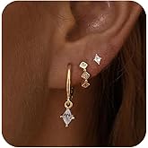 Gold Hoop Earrings for Women, Small 14K Gold Plated Huggie Hoop Earrings Dainty Earring Stacks Hypoallergenic Simple Cartilage Earring Sets for Multiple Piercing Jewelry