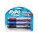EXPO 1741919 Click Low-Odor Dry Erase Retractable Markers, Chisel Tip, Assorted Colors, 3-Count