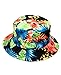 NYFASHION101 Fashionable Unisex Satin Lined Printed Pattern Cotton Bucket Hat, Green Floral 2106