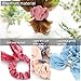 Hair Scrunchies for Women, WEST BAY 20Pcs Scrunchies for Hair Velvet Silk Satin Chiffon Hair Scarves Elastic Ties Bands Ropes Cute Bunny Ear Red Pink Gold Sliver Yellow Ponytail Holder for Women Girl