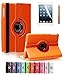 Apple iPad Air 2 Case, CINEYO(TM) 360 Degree Rotating Stand Case Cover with Auto Sleep / Wake Feature for iPad Air 2 / iPad 6 (6th Generation) (Orange)