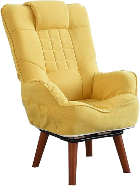 high back armchair and footstool