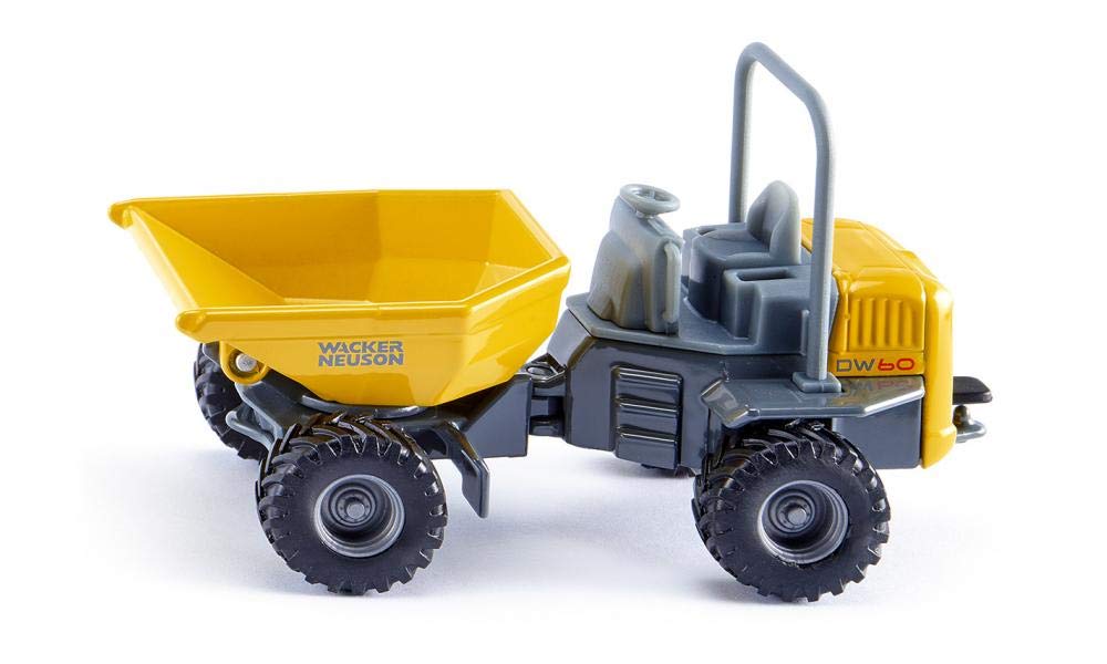 siku 3509, Wacker Neuson DW60 Dumper, 1:50, Metal,Plastic, Yellow,Grey, Tilting and Rotating trough