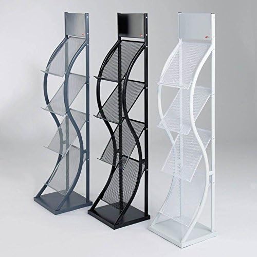 Linno® A4 Black Wave Literature BROCHURE Display Stand Magazine Rack