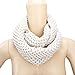 Eforstore Unisex Winter Warm Knitted Thicken Hollow Out Neckerchief Knit Infinity Scarf Christmas New Year Birthday Gift For Your Family and Friends Women Men (Beige)