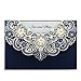 DORIS HOME 50pcs Navy Blue Laser Cut Flora Lace invitation Cards with Envelopes for Wedding Invitations, Bridal Shower, Engagement, Birthday, Bachelorette Party, Baby Shower