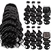 CYNOSURE human hair bundles with closure body wave bundles with closure human hair natural black 12 14 16+10