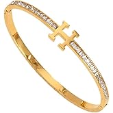 Bracelet for Women Charm 18K Gold Bracelets Plated Dainty Stackable Trendy Love Jewelry Personalized Bangle Cubic Zirconia Gifts for Her