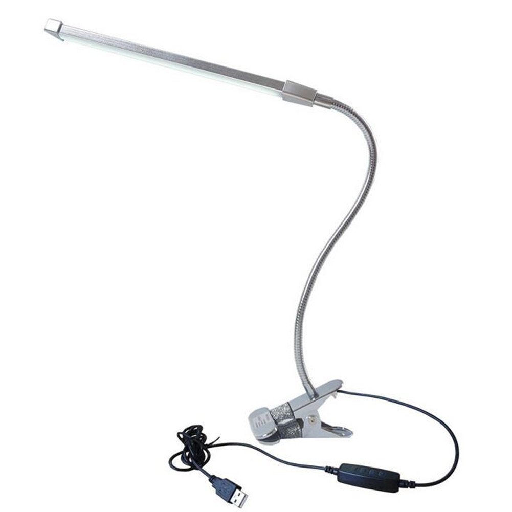 Lixada 10-Level Dimmable Eye Protection LED and Adjustable Clamp with 3 Lighting Colors and USB Powered (10W 36 LEDs) (5.5 x 12 x 38 cm) White