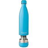 Travah Stainless Steel Diversion Water Bottle with Hidden Storage for Valuables - Insulated, Leakproof and BPA Free - 17oz (Light Blue)