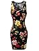 Awesome21 Floral Print Sleeveless Racer-Back Mini Body-Con Dress Black S
