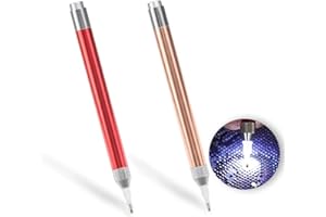 Sonsage 2Pcs LED DIY Diamond Painting Pen with Light, Art Lighted Pen Applicator Accessories,Diamond Art Accessories,5D Gem Jewel Wax Picker Tool Diamond Supplies