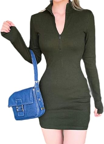 thumb hole bodycon dress