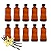 California Home Goods 12 Pack - 4 oz. Amber Glass Bottle with Lid for Vanilla Extract, Perfume, Oils, Light-Sensitive Liquids, Refillable Boston Round Bottle from