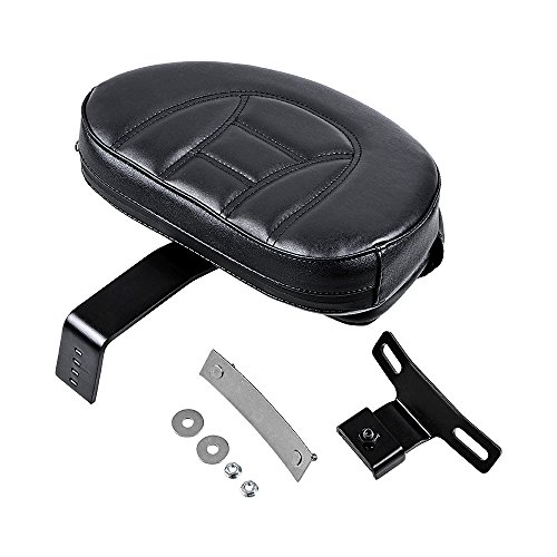 Motorcycle Adjustable Driver Rider Backrest Black PU Kits W/Pocket for Harley Heritage Softail Fatboy 2007-2017