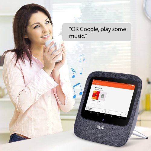 Voice Assistant Speaker - Smart Wireless Speaker Handsfree OK Google & Alexa Bluetooth Speaker Touchscreen HiFi 7" Full HD Android Portability 16 GB w/ Remote Control for Office or Home Entertainment.