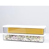 JJYHEHOT 2 Pack Airtight Pasta Containers with Lid, 1.1L Spaghetti Noodle Food Storage Box, Clear Rectangular Cereal Canister for Kitchen Pantry, Plastic Stackable Food Organizer for Fridge