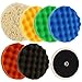 TCP Global Ultimate 6 Pad Buffing and Polishing Kit with 6-8" Pads; 5 Waffle Foam & 1 Wool Grip Pads and a 5/8" Threaded Polisher Grip Backing Plate primary