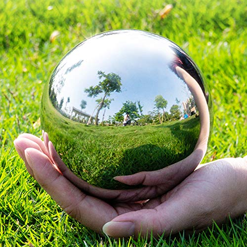 Gazing Balls - 2Pcs Stainless Steel Mirror Ball, Gazing Globe Shiny Ball for Gardens Decoration (2Pcs 5Inch)