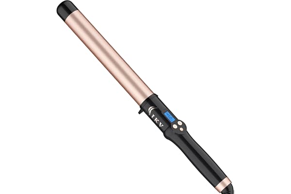 1 1/4 Inch Curling Wand Long Barrel, Dual Voltage Wand Curling Iron for Long Hair,Hair Curling Wand with Tourmaline Ceramic,1