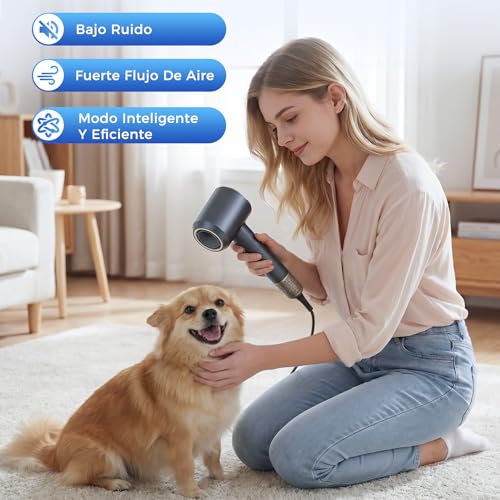 Aidisy 1500W Professional Ionic Hair Dryer, Powerful Travel Dryer with 2 Speed Motor and 3 Temperatures, Constant Temperature for Hair Care with 1 Concentrator