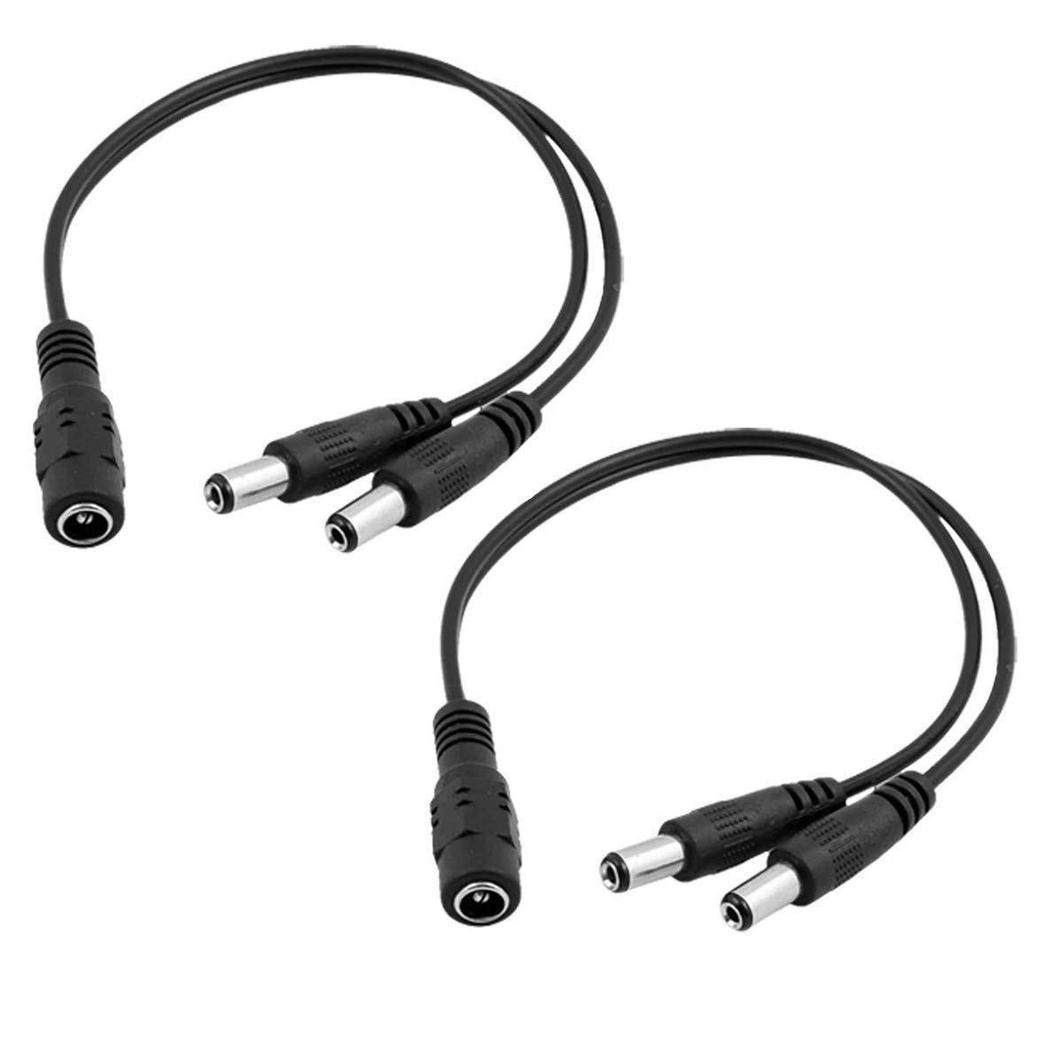 2 PCS DC Power Splitter Cable, Bestga 1 Female to 2 Male 5.5mm X 2.1mm Camera Splitter Cable, DC Power Supply Branch Cable DC Jack Y Splitter for for CCTV Security Camera, LED Strip Light