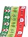 Ribest 1” Inch Christmas Ribbon Grosgrain Ribbon Printed Ribbon Snowflake Snowman Christmas Trees Santa Clause Ideal for Gift Wrapping and Decoration-30 Yards (3x10yds)