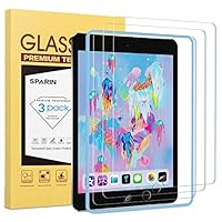 [3 Pack] Screen Protector for iPad 9.7 (2018 & 2017) / iPad Pro 9.7, SPARIN Tempered Glass with Apple Pencil Compatible/Ultra Clear/Scratch Resistant
