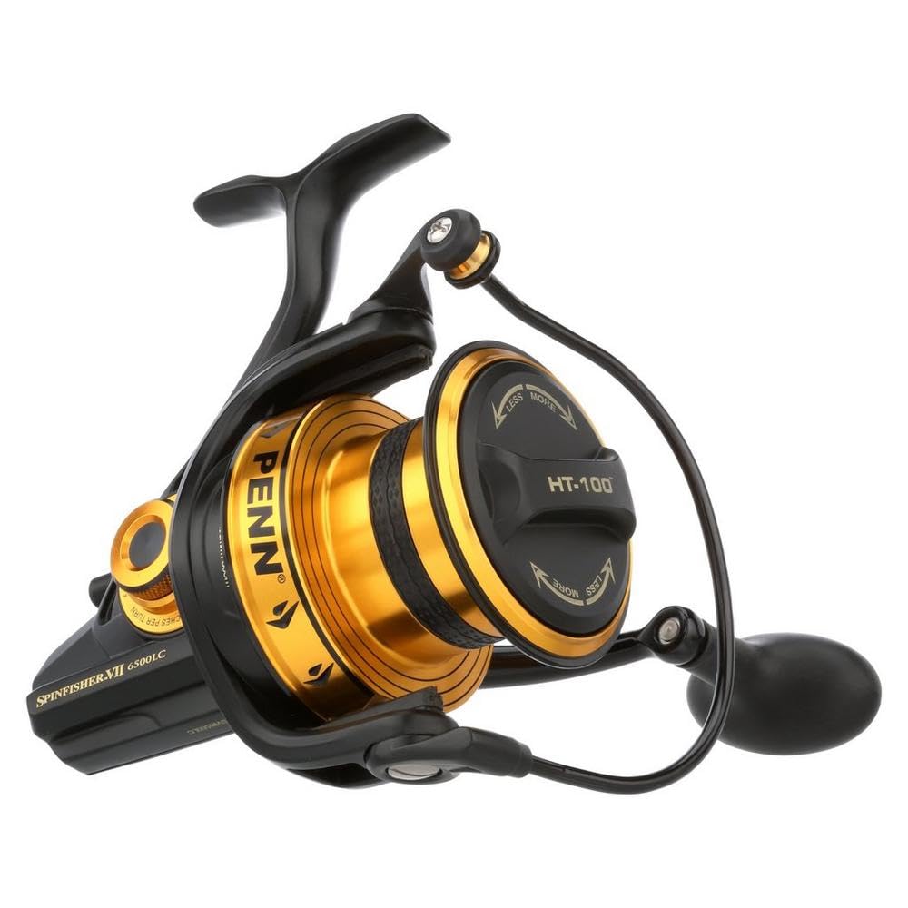 PENN Spinfisher VII 6500 Long Cast Spinning Reel, Right/Left Handle Position, IPX5 Seal, HT-100 Front Drag, Leveline Oscillation System, Precise CNC Gear Technology