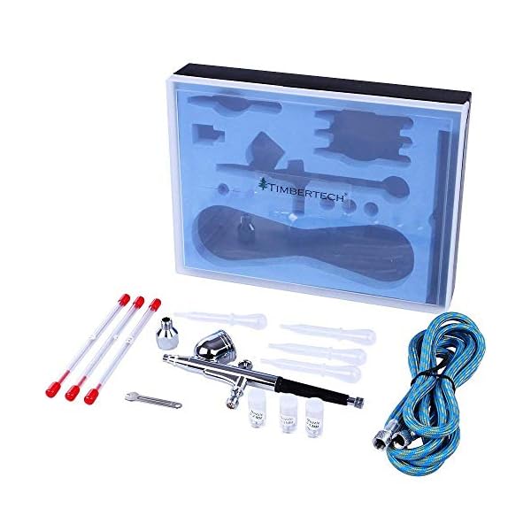 TIMBERTECH - abpst03 - Airbrush-Set 2 - mit 6 Nadeln, 6 TÃ¼llen, 2 Adapter, 2 Schlauch und 2 Unterteilungen – Bild 3