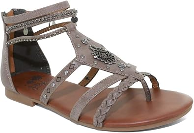 cognac gladiator sandals
