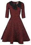 Lindy Bop 'Cassy' Vintage 1950's Parisian Style Three Quarter Sleeve Bow Dress