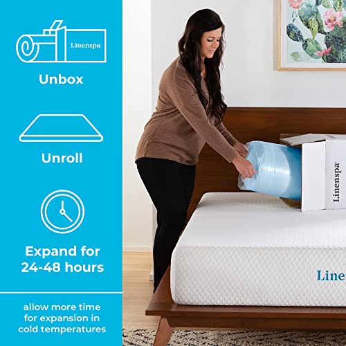 Linenspa 2 Inch Memory Foam Mattress Topper, Gel Infused California