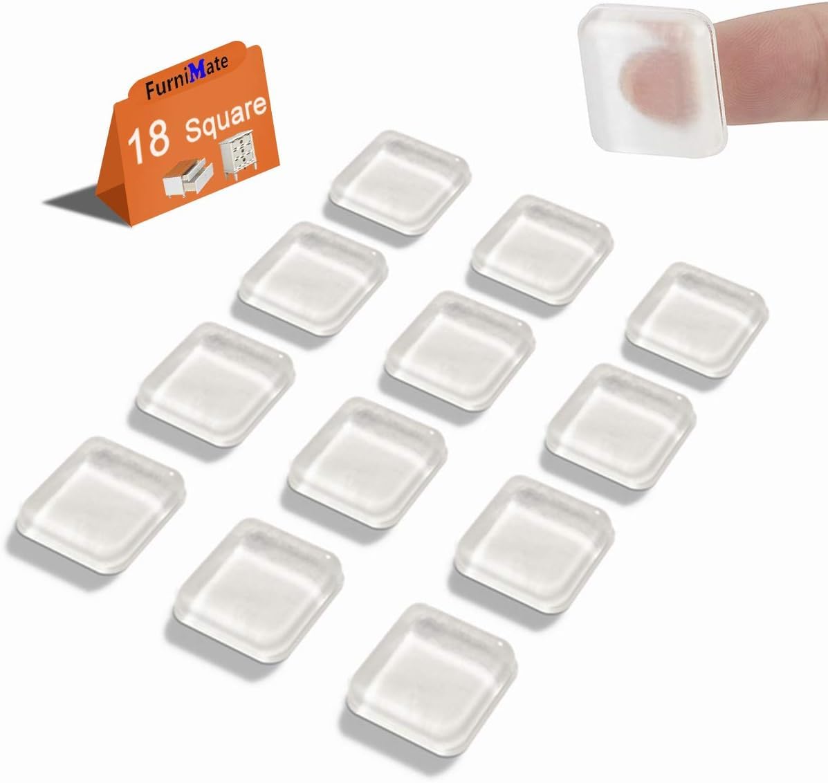 Photo 1 of Rubber feet for Cutting Board, Cutting Board Feet Non Slip, 18PCS 4/5 inch Clear Rubber Bumpers Self Adhesive Square