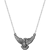 Bolenvi Raven Crow Pendant Necklace Black Enamel Jewelry with 925 Sterling Silver Adjustable Chain