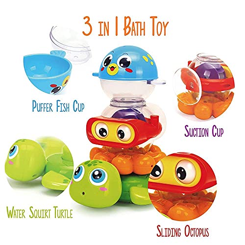Liberty Imports 3 PCS Baby Bath Toys Waterfall Stack and Spray Sea