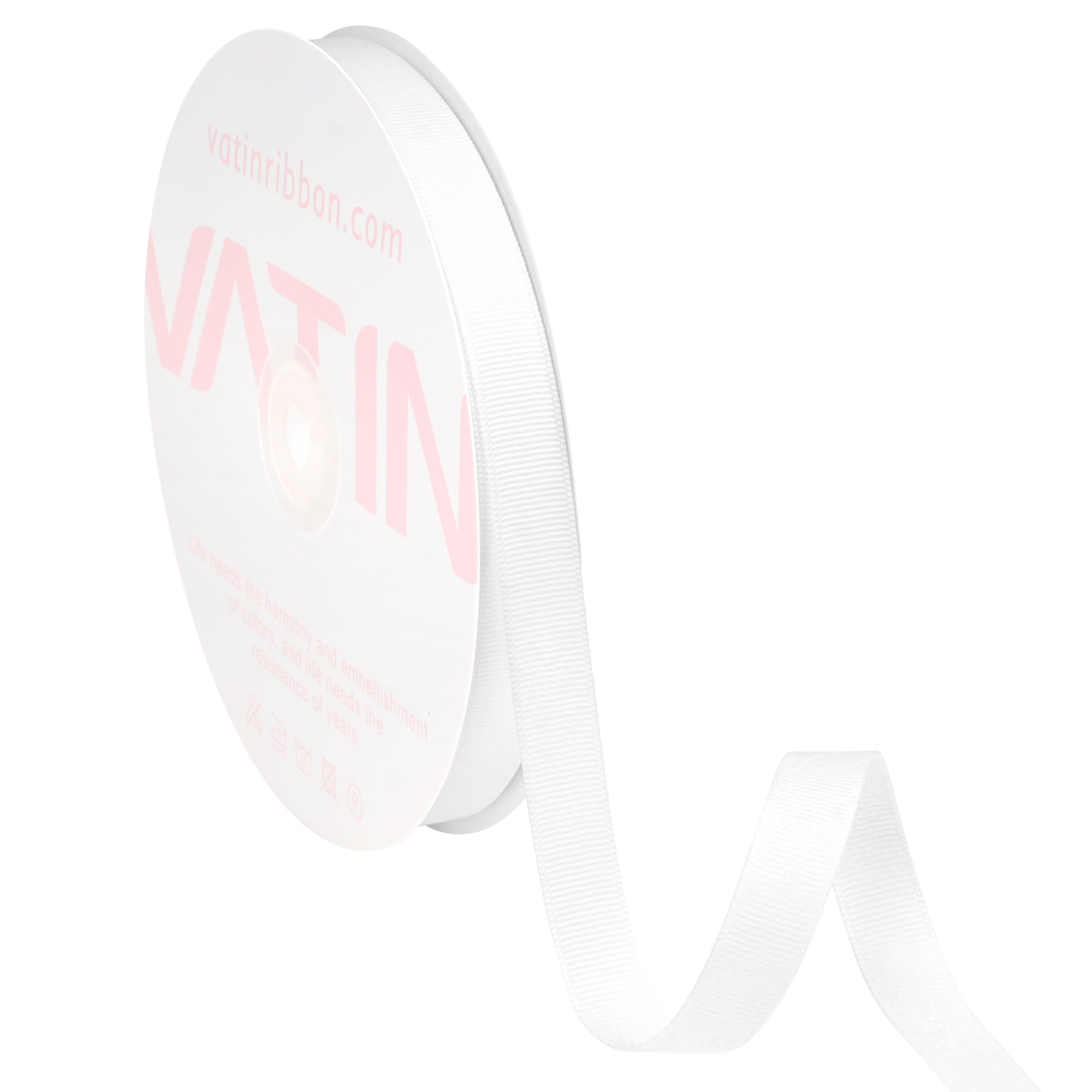 VATIN 16mm Grosgrain Ribbon, 45 Metre,23m Each Roll Perfect for Wedding Decor, Wreath, Baby Shower,Gift Package Wrapping and Other Projects (Off White)